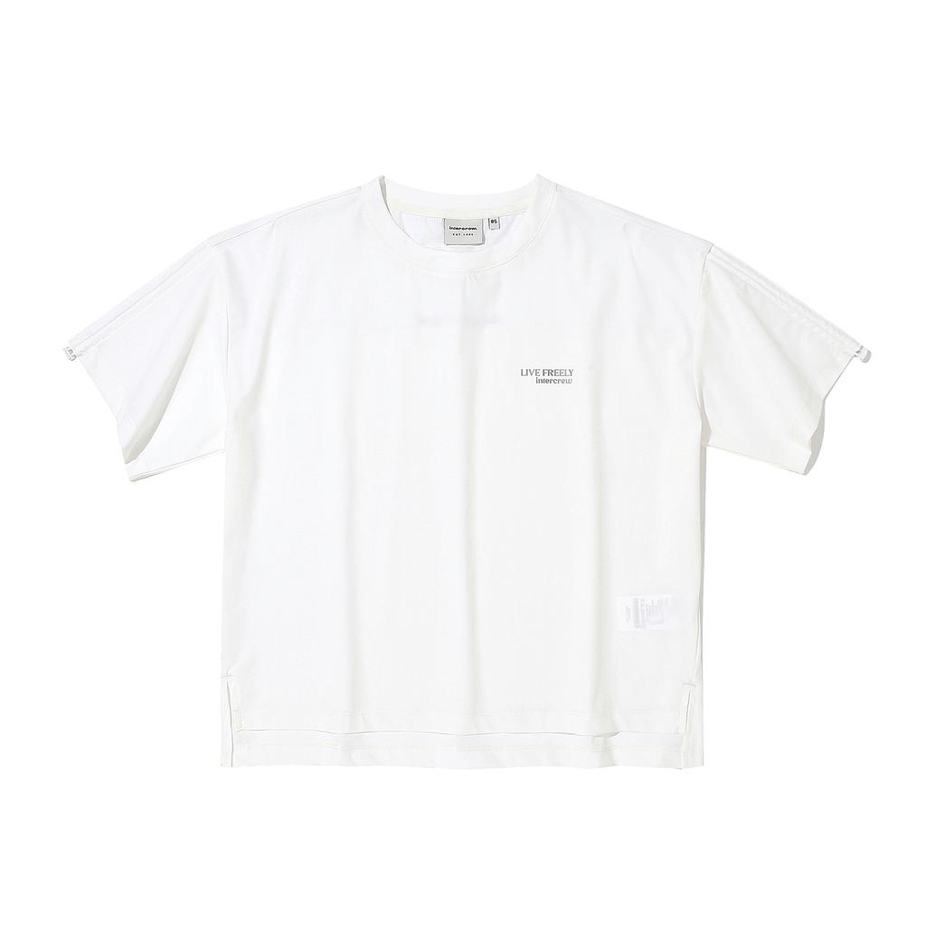 INTERCREW Women'S Material Mix Cooling T-Shirt White Ita2Xm55Awh