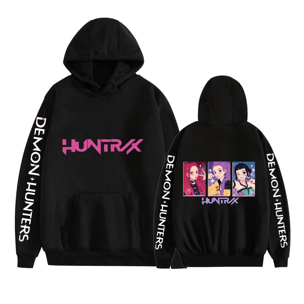 KPop Demon Hunters Anime Hoodies Graphic Printed Sweatshirts Casual Long Sleeve Tops for Men Women