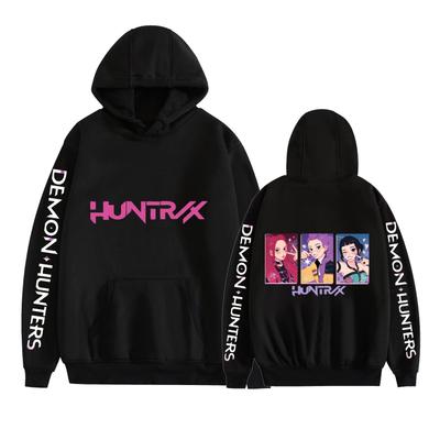 KPop Demon Hunters Anime Hoodies Graphic Printed Sweatshirts Casual Long Sleeve Tops for Men Women