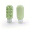 Refillable Silicone Squeeze Bottle Portable Travel Shampoo Lotion Dispenser with Built in Scalp Massager for Hair Care Storage