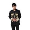 Men's Chinese-Style Retro Embroidered Dragon Tang Suit Long Sleeve Top: Ideal for Formal Events and Performances.