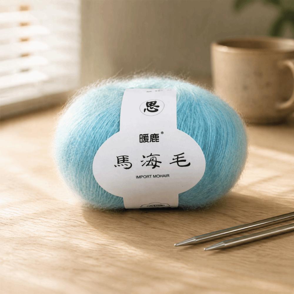Long Fiber Mohair Wool Yarn Soft Texture Crochet Thread Yarn Durable Angora Wool Yarn  For Crochet