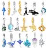 925 Silber Charms Perle Zirkonia Schildkrötenpanzer Hai Anhänger Passend für Armband DIY Damenschmuck Geschenk für Freundin