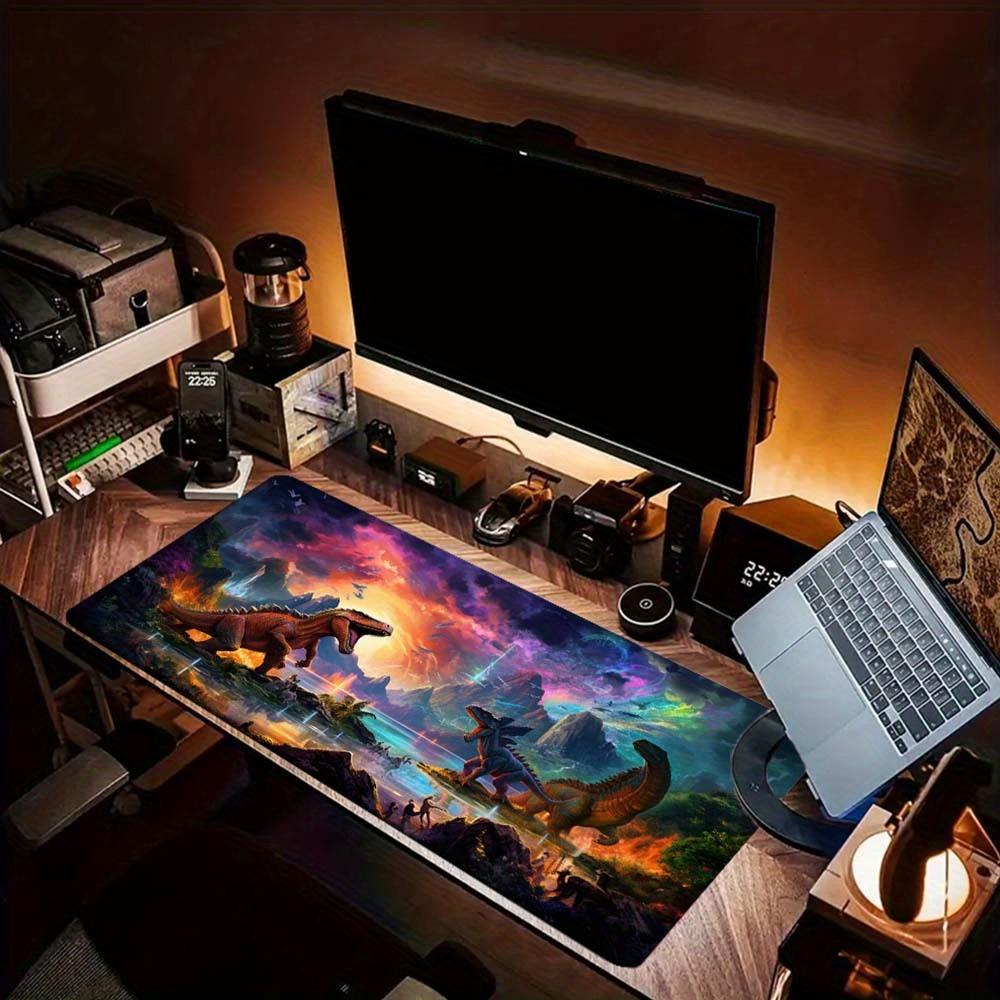 Large Dinosaur Gaming Mouse Pad Non-Slip Cooling Desk Mat for Office and Gamer Stylish Durable Keyboard Pad accessories