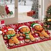 Felpudo de Hombre de Jengibre Navideño, Felpudo de Diseño Premium de Franela, Lavable a Máquina para Decoración del Hogar Navideño