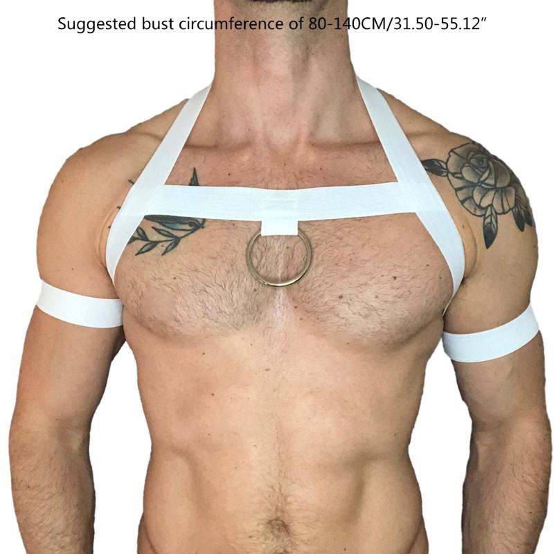Men Chest Harness Elastic Chest Strap Sex Restrain Chest Bandage Punk Nylon Chest Belt Cosplay Costume Accessory