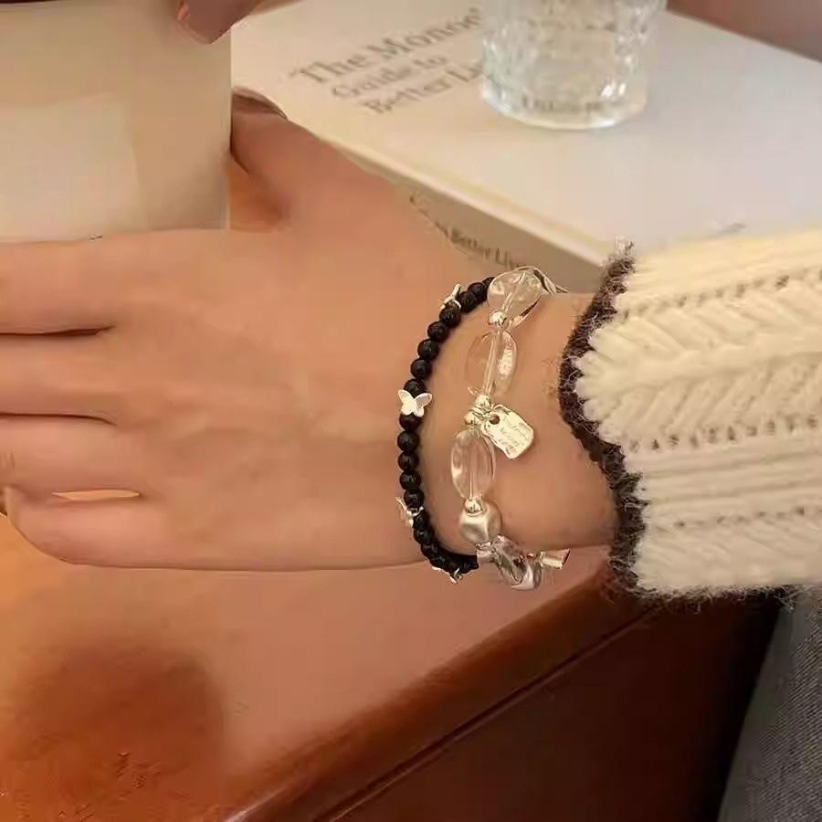 Ice cube candy tag, white crystal square bracelet, summer niche design bracelet, bracelet, versatile jewelry.