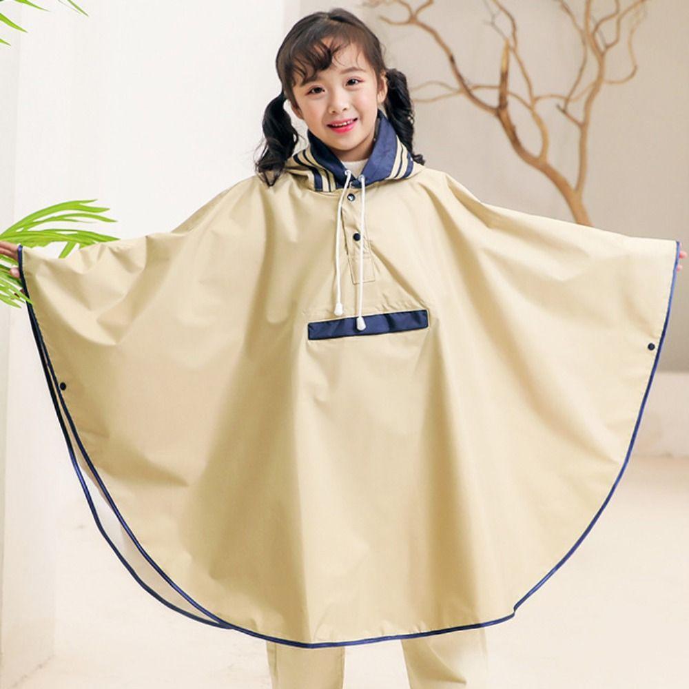 Comfortable Cloak-style Raincoat Windproof School Rain Gear Students Rain Jacket Primary School