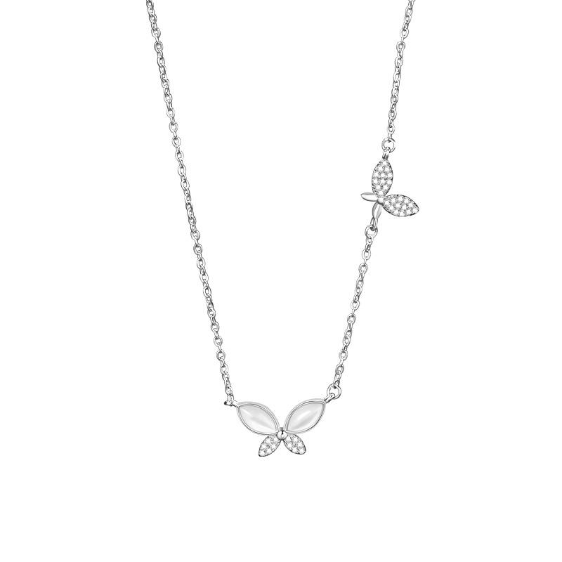 Butterfly Necklace Women's Fashion Light Luxury Niche Exquisite High-end Sense Diamond-encrusted Butterfly Pendant Women