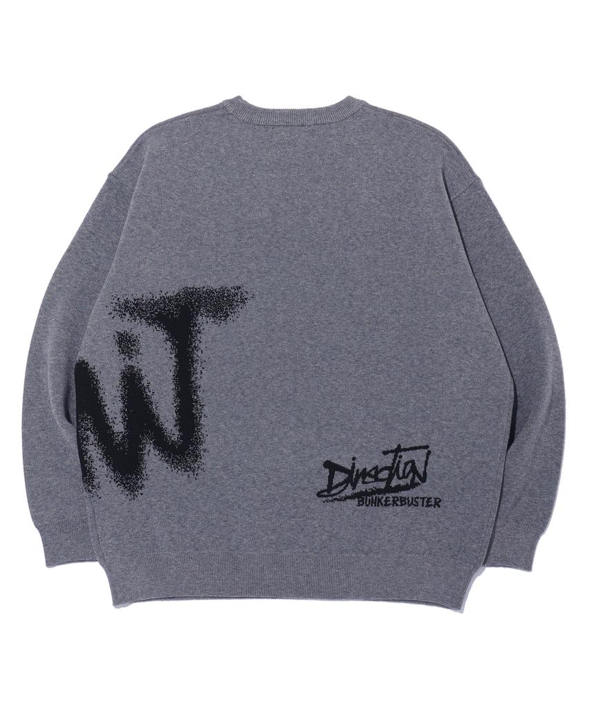 BUNKERBUSTER Lettering Halftone Pullover Knit Mq1Su042_Melange Grey