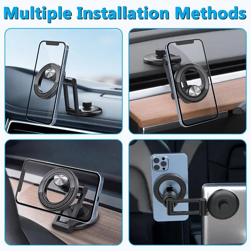Support de téléphone magnétique pour voiture, rotation multi-angle, aimant de bain, ventouse, support universel pour iPhone, Xiaomi, Samsung