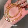 Zircon Citrine Round Ball Stackable Bracelet: Elegant Chinese Style Simple Jewelry for Women