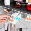 Cartoon Bathroom Cabinet with Mirror, Drawer, and Transparent Pull-Out Storage for Cotton Swabs and Makeup
