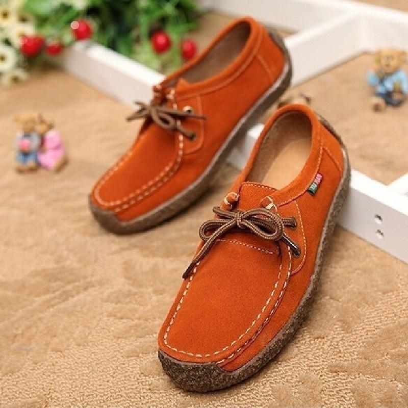 Женская обувь из натуральной кожи Повседневная обувь на плоской подошве Женские замшевые лоферы ручной работы 41