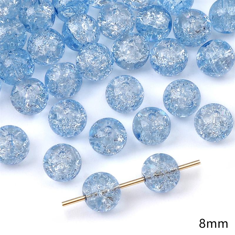 20pcs Blue Color Crystal Glass Loose Space Beads for Bracelet Necklace DIY Jewelry Craft Making Beads
