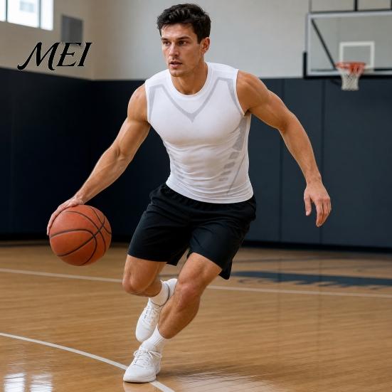 Kalorienverbrennendes Kompressions-Tanktop für Herren, Hohe Dehnbarkeit, Schnelltrocknend, Athletisch für Basketball, Kernstraffung, Training, Laufen, Haltungskorrektor