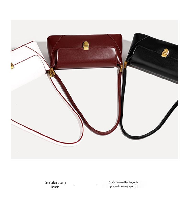 Retro Burgundy Deerskin Velvet Women's Shoulder Bag - Autumn/Winter Collection