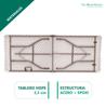 Pack 2 Mesas Plegables Normativa Uso Público Solid 180 x 70 x 74cm Portátiles. Tablero HDPE 3,5cm 6/8 Adultos. Multiusos Jardín/Catering The Homeweeks