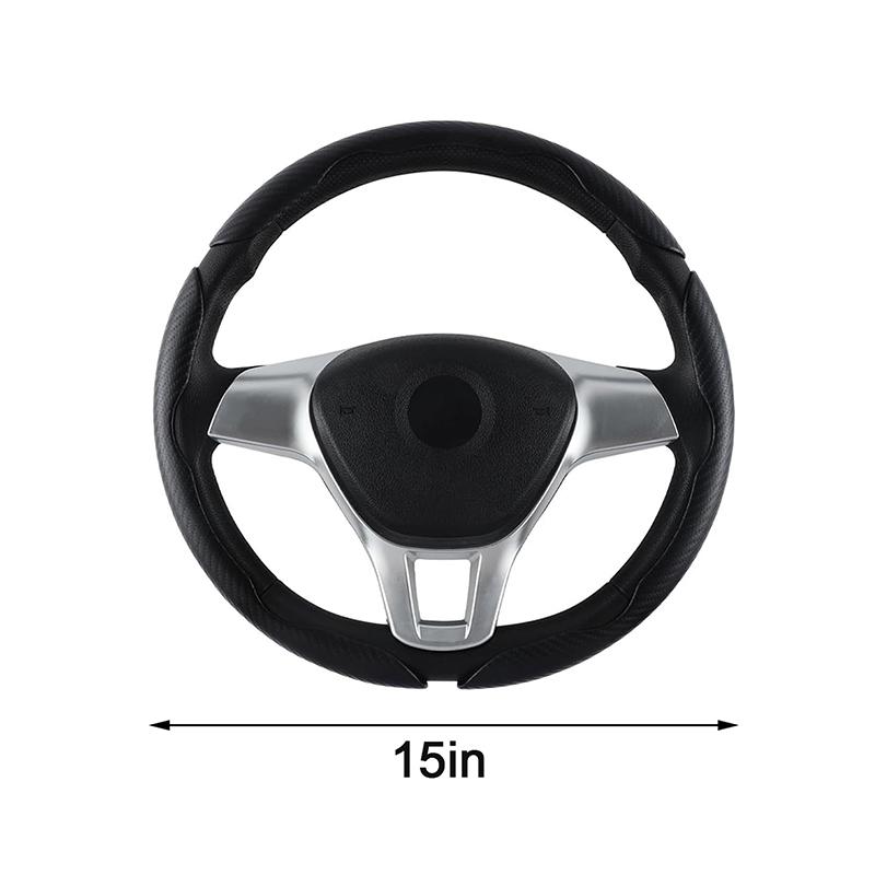 3Pcs Car Carbon Fiber Anti-Skid Steering Wheel Cover Non-Slip Auto Wheel Booster Cover Car Interior Accessories