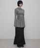 Peulleeoeob Hooded High Neck Long Dress (Fl-185_Gray)