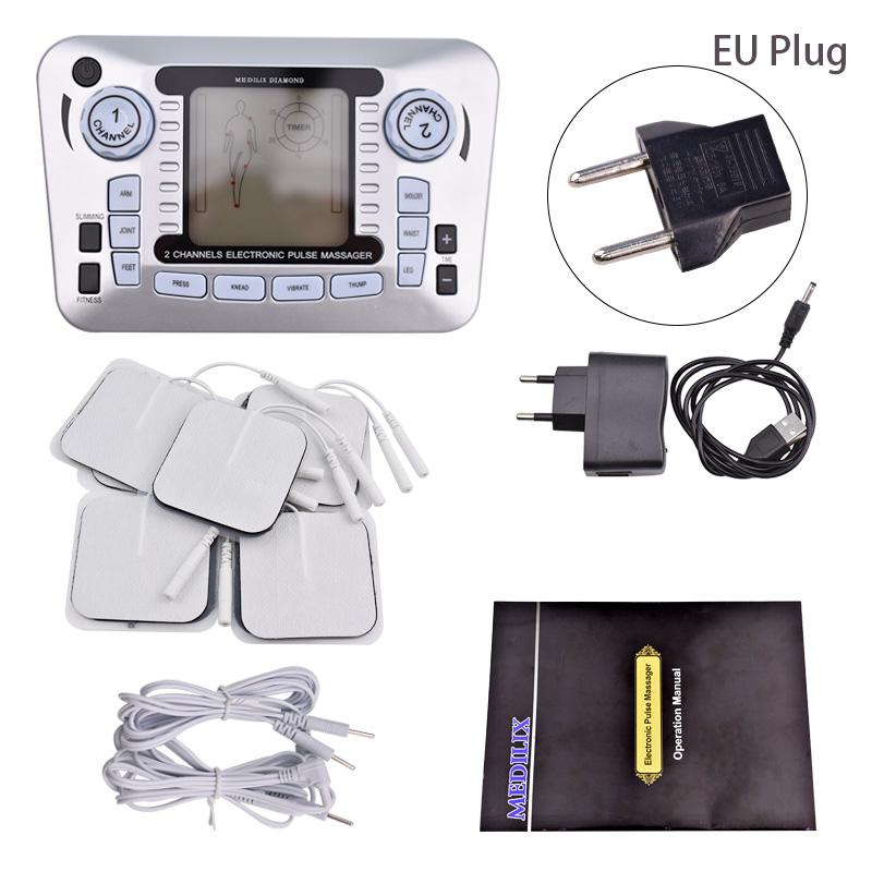Durable And Safe Electronic Pulse Massager Tens Ems Machine Massager Electrical Nerve Muscle Stimulator Acupuncture Fat Burner Pain Relief