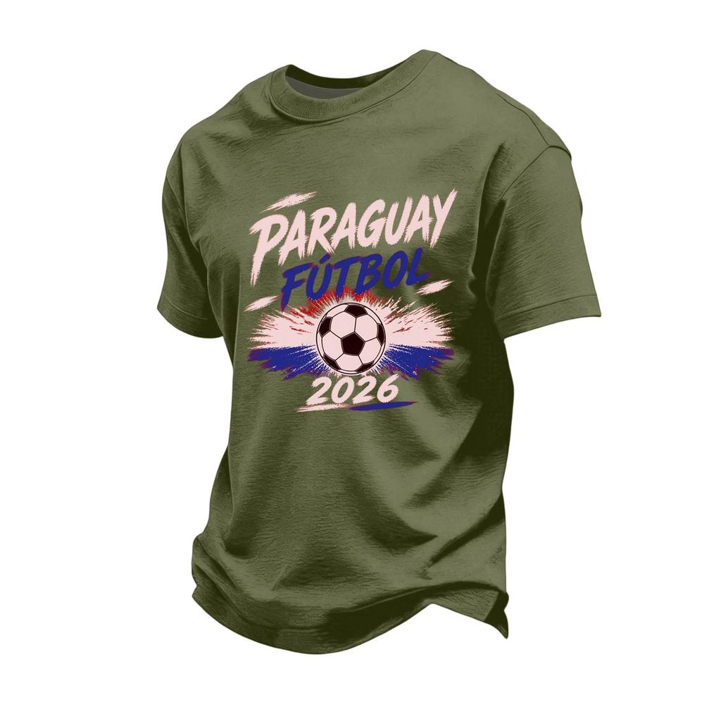 Men's Casual Short Sleeve T-Shirt with Multi- Print Design for Sports Fan Support