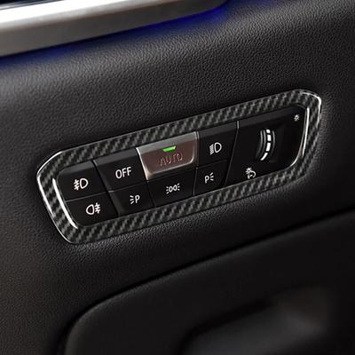 Moldura Decorativa para Botões do Interruptor Interno do Farol de Fibra de Carbono Para BMW X5 G05 X7 G07 -22 Acessórios de Interior Automotivo