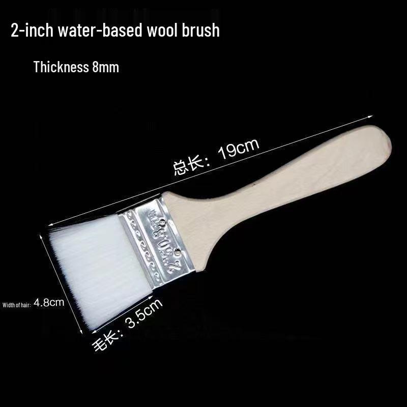 Silk Wool Brush: Non-Shedding, Elastic, Soft for Water-Based Paint, Coating, Dusting, and Topcoat.