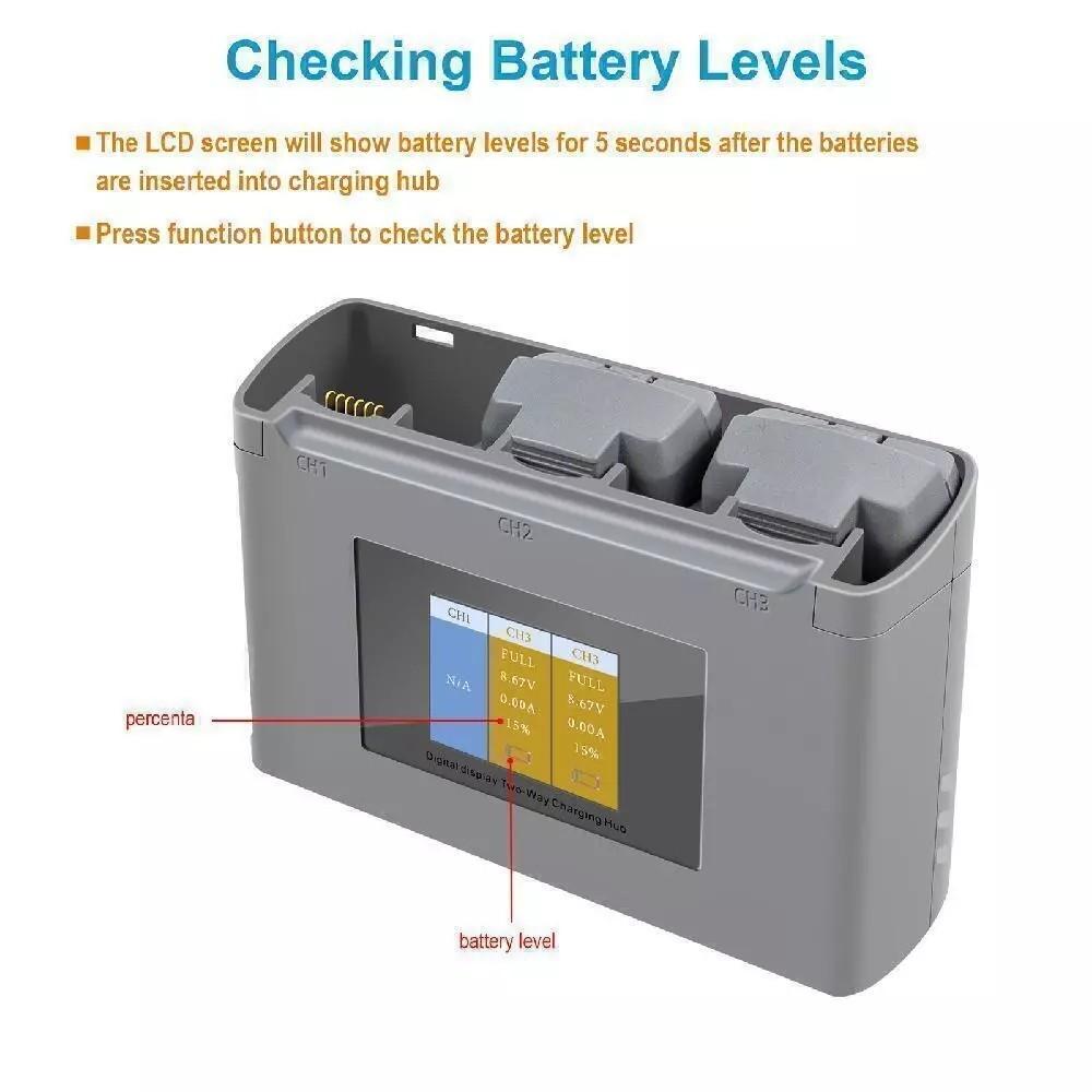 Digital Display Charging Hub For DJI Mini 2 Battery Charger for DJI Mini 3 Pro/Mini SE/Mini 2/Air 2S Power Bank Drone Accessory
