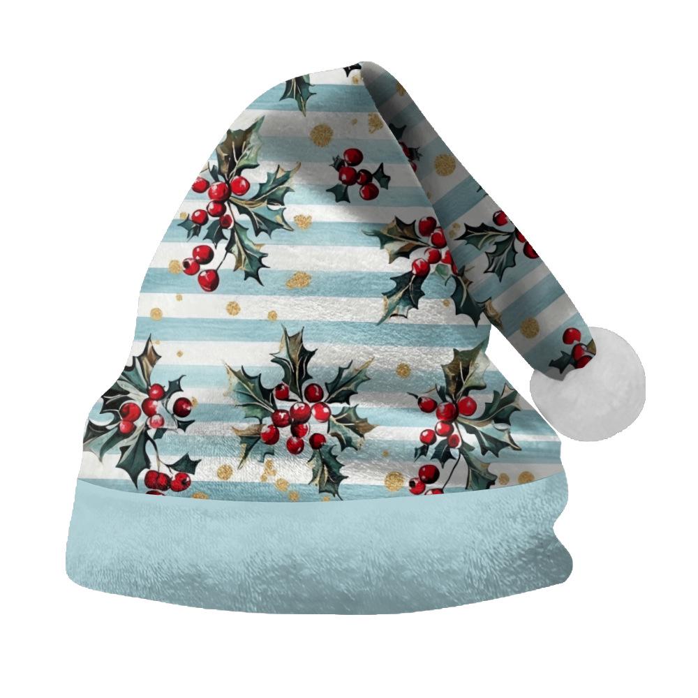 2024 New Double-Sided Plush Velvet Christmas Hat for Adults & Children - Customizable Design