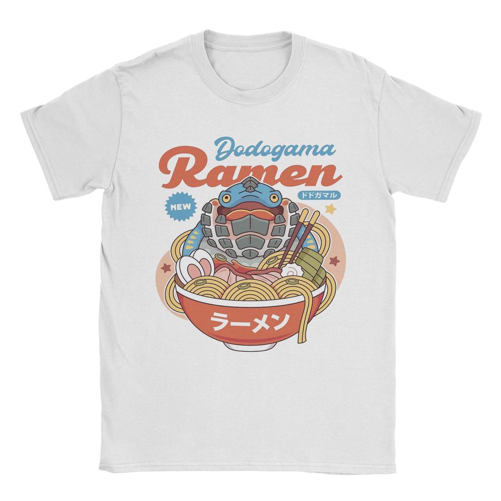 Monster Hunter T-Shirt for Men Dodogama Ramen Vintage Cotton Tee Shirt Round Neck Short Sleeve T Shirts Plus Size Clothes