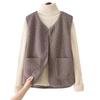 Women Fall Winter Vest Coat Solid Color V Neck Sleeveless Button Closure V Neck Soft Warm Pockets Cardigan Lady Waistcoat