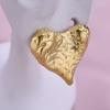 Irregular Personality Love Jewelry Stainless Steel Heart Ear Studs For Women Men Accessories Real Gold Plated Earrings Piercing