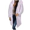 Women's Fashion Long Sleeve Plush Waistcoat Faux-Fur Hoodie Top Coat Outwear