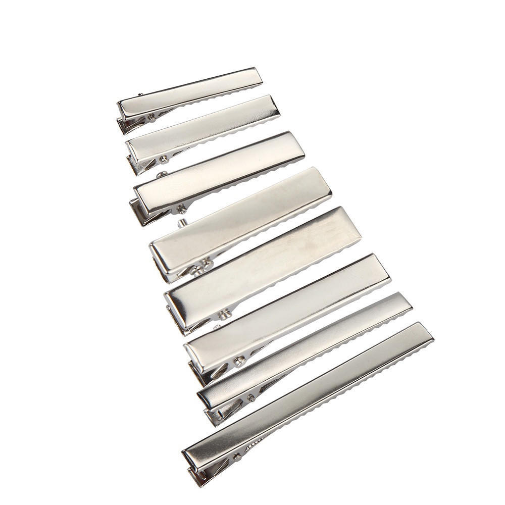 50pcs Silver Color 55mm Alligator Teeth Hair Clips Hair Bows DIY Baby Girls
