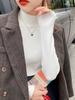 2024 Autumn Winter Women's Lazy Style Long Sleeve Knit Sweater with Half High Neck