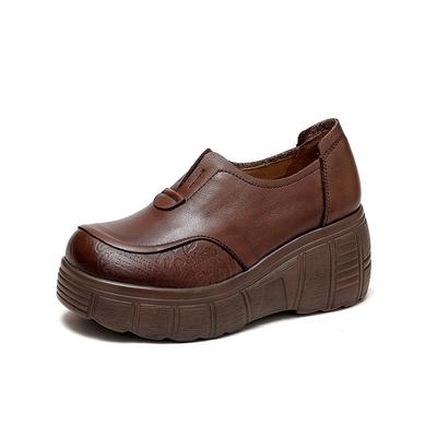 GKTINOO Chaussures à plateforme pour femmes faites à la main Pour femmes Chaussures en cuir véritable Femme Vintage Confort Doux Compensées Escarpins respirants