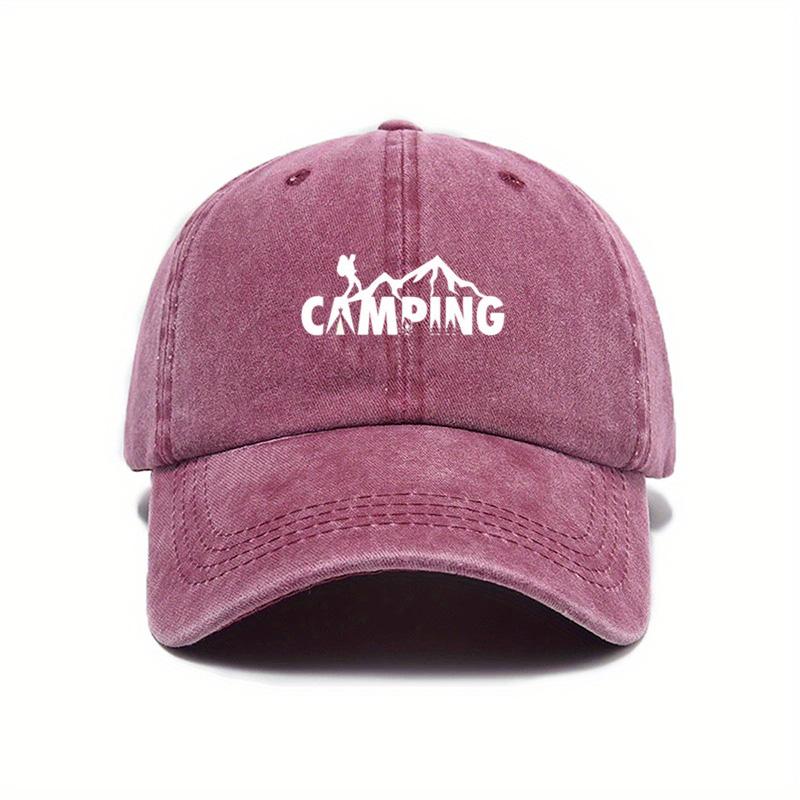 Washed Baseball Hat Men s Printed Peaked Cap Women s Outdoor Visor Fishing Hat красный