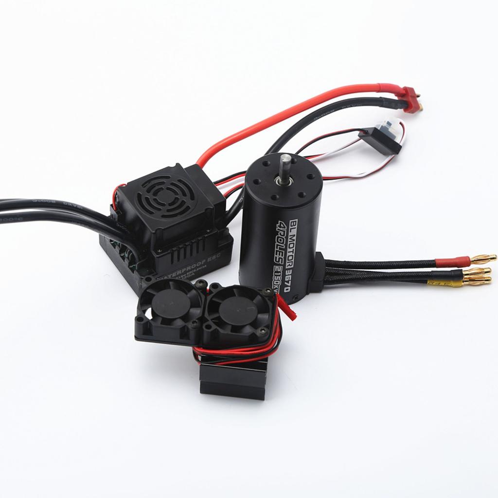 Wasserdichter 3670 2650KV Brushless Motor 120A Brushless ESC mit Kühlkörper Lüfter Combo Set für