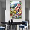 5D DIY Flower Leaves Pattern Diamond Art Vibrant Color Colorful Resin Adult Kids Rhinestones Painting Home