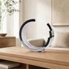 Circular Metal Decorative Sculpture Modern for Console Tables, Office Styling