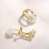 PHNIBIRD Pearl White Mother of Clip Fall High School Wedding Jewelry Earrings, Painless, Women's, Pearl, Hypoallergenic, Earrings, Won't Off, Student,