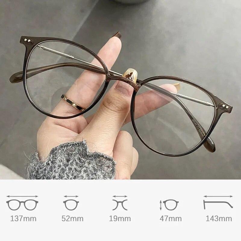 Fashion Myopia Nearsighted Glasses Vintage Round Frame Women Men Eyeglasses Finished Optical Shortsighted Eyewear Diopter