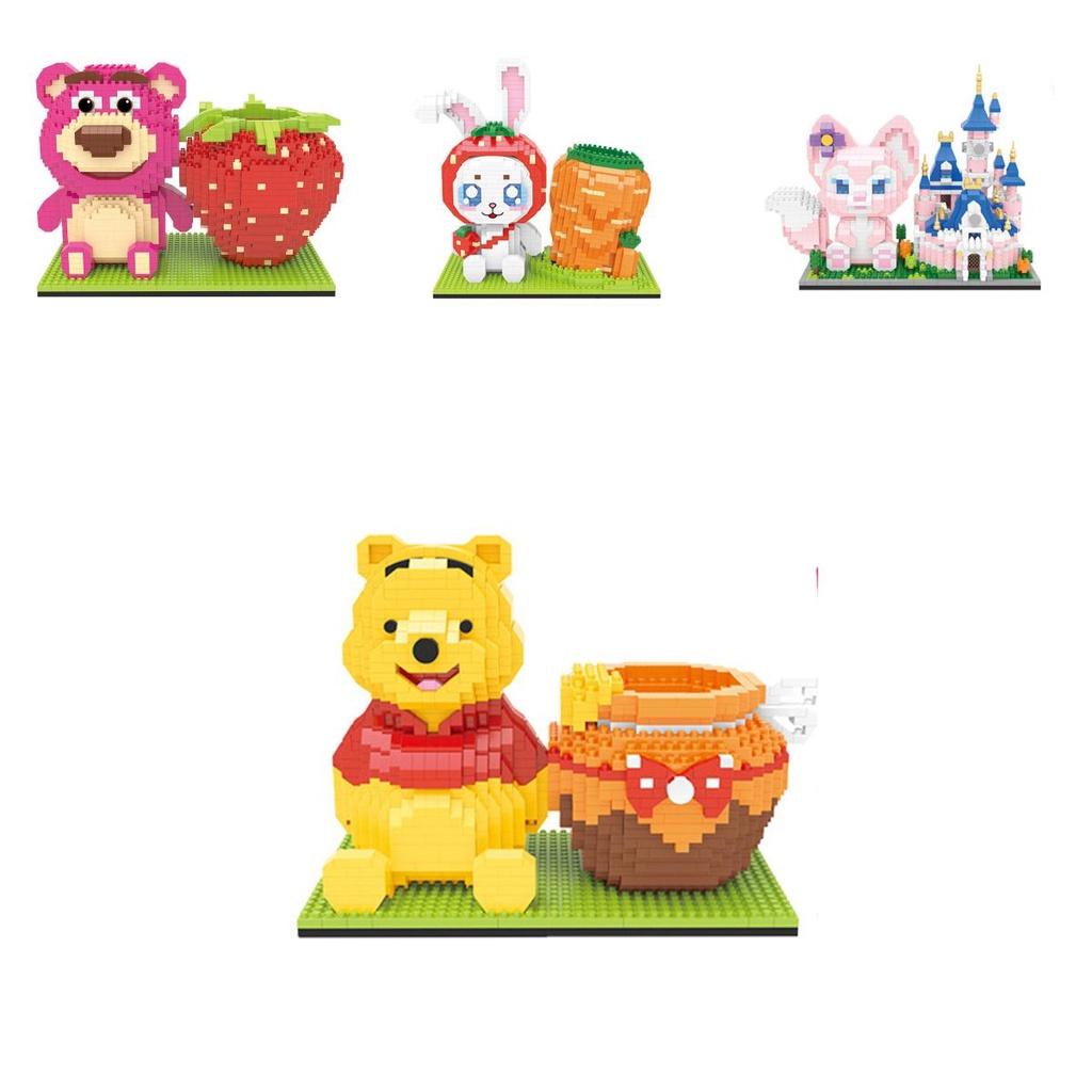 Strawberry Bear Building Block Pen Holder Abs Plastic Toy For 3c Configuration 14+