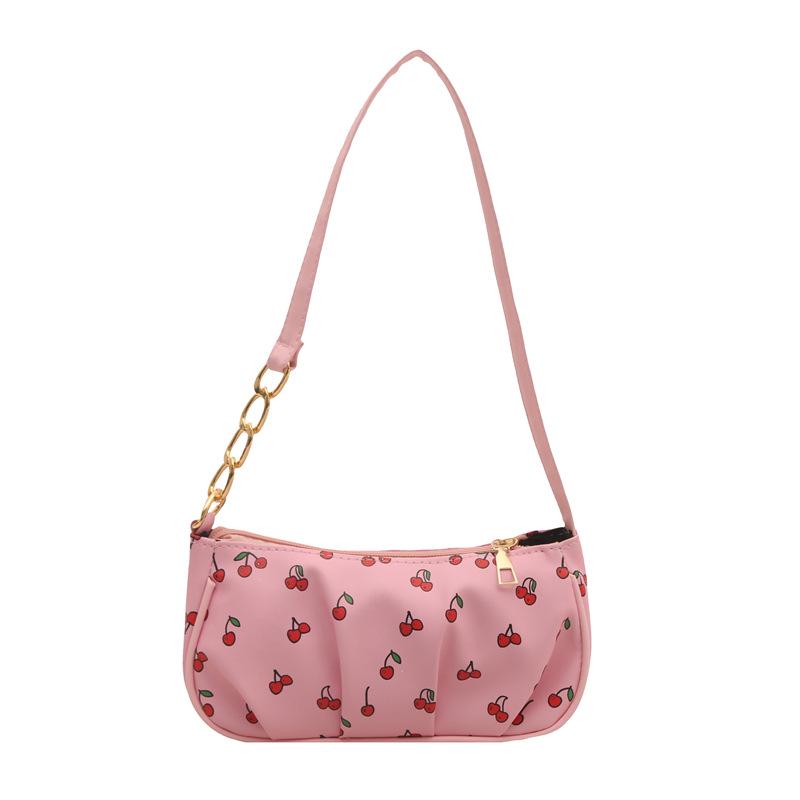 

2025 Trendy Autumn Print Chain Shoulder Bag розовый