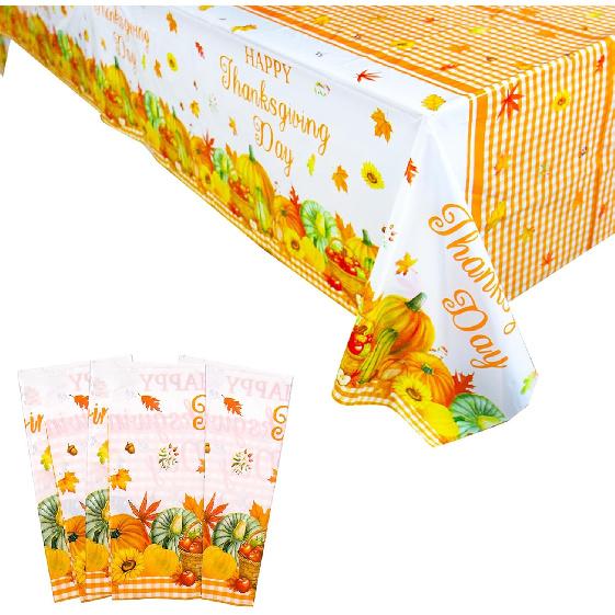 3 Pcs Easter Tablecloths, Disposable Plastic Table Cover for Party Dinner Decor, 54 x 108 Inch Rectangular(Bunny Floral Eggs)