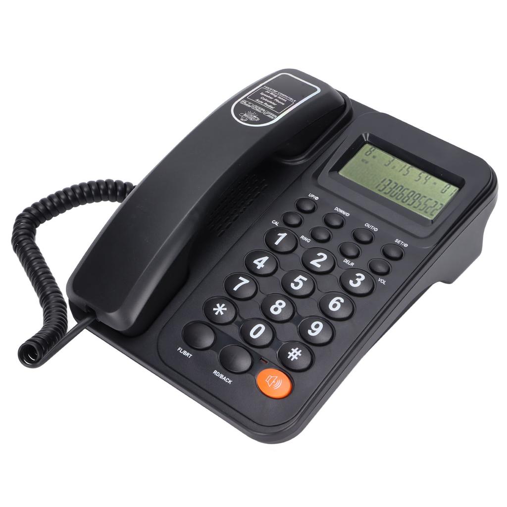 KXT2027CID Corded Telephone Caller ID Semi Hands   24 Ringtones Fixed Landline Phone with Display for   Hotel(Black )