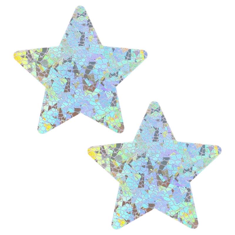 20 Pairs Women Sexy Self Adhesive Nipple Covers Colorful Ice Crack Pattern Disposable Breast Stickers Pasties Sticky Bra