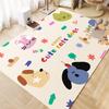 Cartoon Pet Pattern Carpet Happy Cats Dogs Rug "Good Luck" Mat Floor Mat for Kids Room Pet Area Home Decoration Bedroom Decor