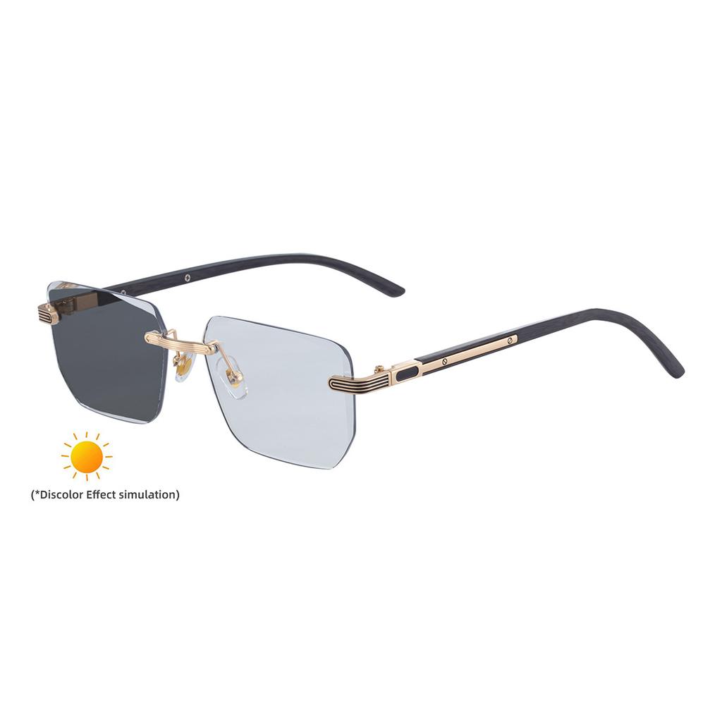 JYL TS Unisex Premium Photochromic - Retro Diamond-Cut UV Shades ZX-3194 Light-responsive